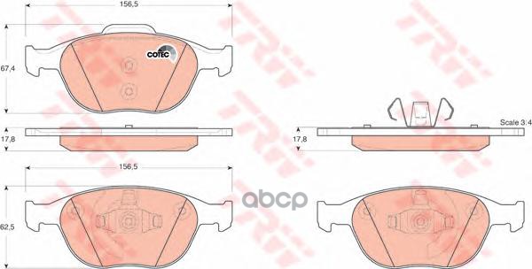 Колодки передние FORD TURNEO /CONNECT TRW GDB1532 TRW арт. GDB1532