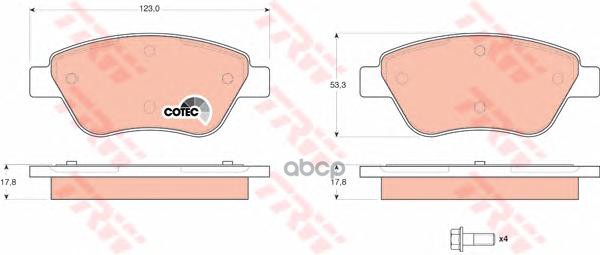 Колодки передние FIAT Albea 07- TRW GDB1579 TRW арт. GDB1579