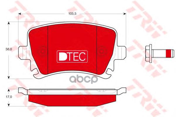 Колодки Задние Audi A4 (B7), A6 (C6), Skoda Octavia (1Z_), Vw Passat (3C_, 36_) Gdb1622dte TRW арт. GDB1622DTE