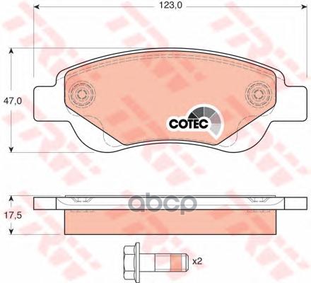 Колодки передние PEUGEOT 107/CITROEN C1 TRW GDB1633 TRW арт. GDB1633