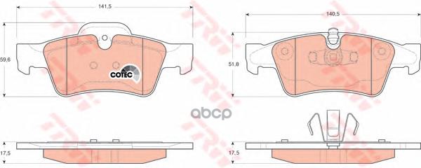 Колодки задние MERCEDES W164, X164 GDB1643 TRW арт. GDB1643