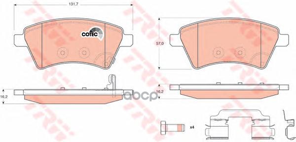 Колодки передние SUZUKI SX4 TRW GDB1673 TRW арт. GDB1673