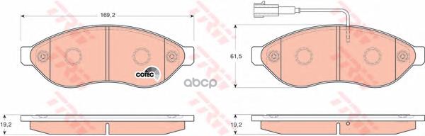 Колодки торм диск к-т Citroen Jumper  Fiat Ducato  Peugeot Boxer TRW арт. gdb1681