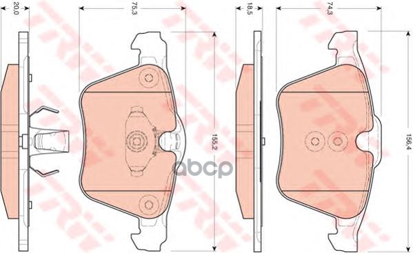 Колодки передние FORD S-Max/Galaxy / VOLVO S60/S80/V60/V70/XC70 TRW GDB1684 TRW арт. GDB1684
