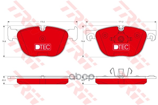 Колодки передние BMW X5 (E70, F15), X6 (E71, E72) GDB1726DTE TRW арт. GDB1726DTE