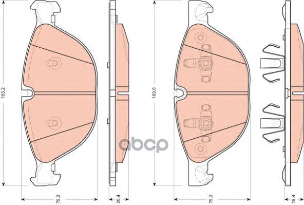 Колодки передние BMW X5 E70, F15, X6 E71-72 GDB1728 TRW арт. GDB1728