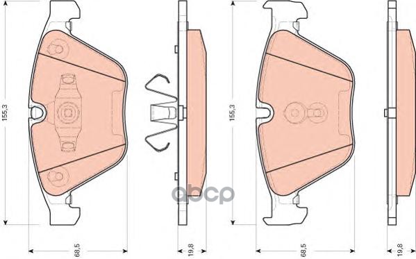 Колодки передние BMW 3 E90, X1 E84 GDB1729 TRW арт. GDB1729