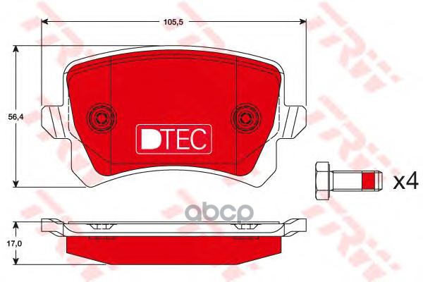 Колодки задние "Ceramic Brake" AUDI Q3/VW Sharan II/Tiguan TRW GDB1763DTE TRW арт. GDB1763DTE