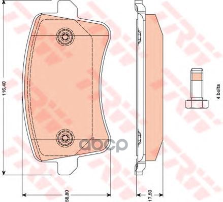 Колодки задние VAG TRW GDB1765 TRW арт. GDB1765