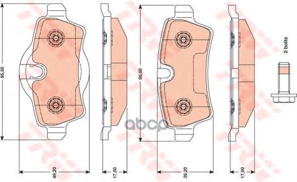 Колодки задние MINI COOPER 01- TRW GDB1766 TRW арт. GDB1766