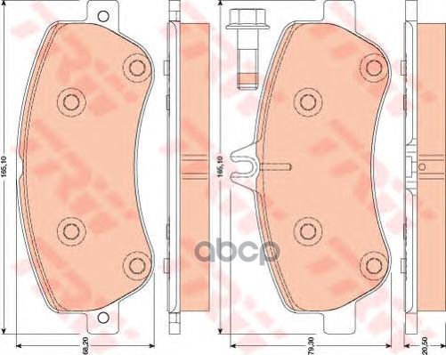 Колодки передние MERCEDES GLK-CLASS X204 GDB1798 TRW арт. GDB1798