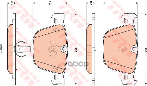 Колодки задние BMW X5 F15, X6 E71-72 GDB1892 TRW арт. GDB1892