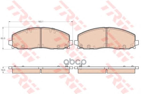 Колодки Передние Chrysler Voyager V (Rt) 3.6 Gdb1944 TRW арт. GDB1944