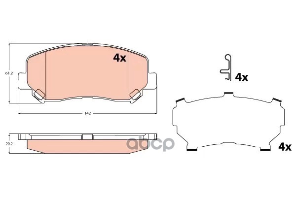 Колодки передние MERCEDES A W177 18-, B W247 GDB2246 TRW арт. GDB2246