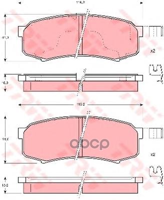 Колодки Тормозные Дисковые Задн Toyota: Land Cruiser 90-, Land Cruiser 80 90-97 TRW арт. GDB3110