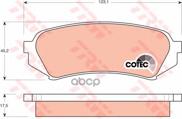 Колодки задние TOYOTA LAND CRUISER 100, LEXUS LX470 GDB3198 TRW арт. GDB3198