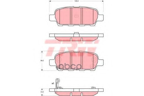 Колодки задние INFINITI EX, FX, G, M, NISSAN QASHQAI, MURANO (Z50, Z51) GDB3294 TRW арт. GDB3294