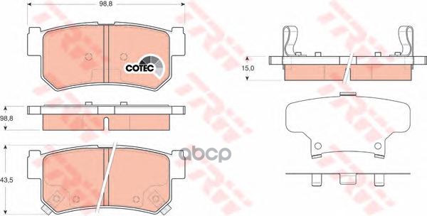 Колодки задние SSANG YOUNG Action/Kyron 05->/Rexton 02- TRW GDB3366 TRW арт. GDB3366
