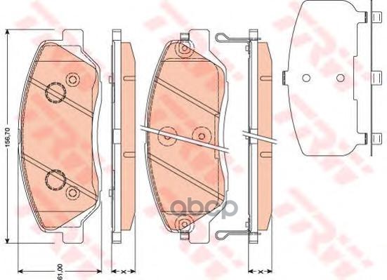 Колодки передние HYUNDAI SANTA FE I-III, KIA SORENTO II, SSANYONG ACTYON II GDB3418 TRW арт. GDB3418