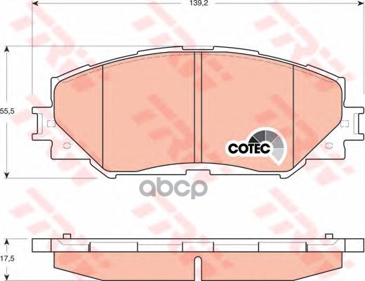 Колодки передние TOYOTA AURIS, COROLLA (E15, E18) GDB3425 TRW арт. GDB3425