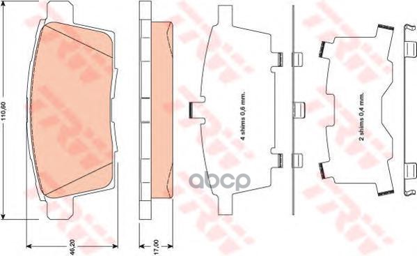 Колодки задние MAZDA CX-7, CX-9 GDB3472 TRW арт. GDB3472