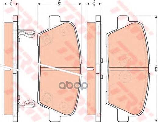 Колодки задние HYUNDAI SANTA FE II, KIA SORENTO II GDB3499 TRW арт. GDB3499