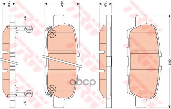 Колодки задние NISSAN JUKE, TEANA II (J32) GDB3508 TRW арт. GDB3508