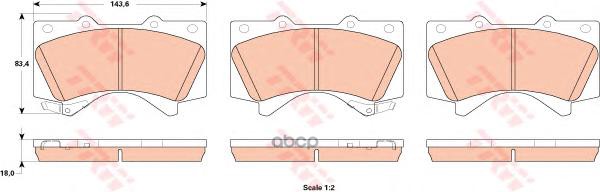 Колодки передние TOYOTA Land Cruiser 200/LEXUS LX 570 TRW GDB3524 TRW арт. GDB3524