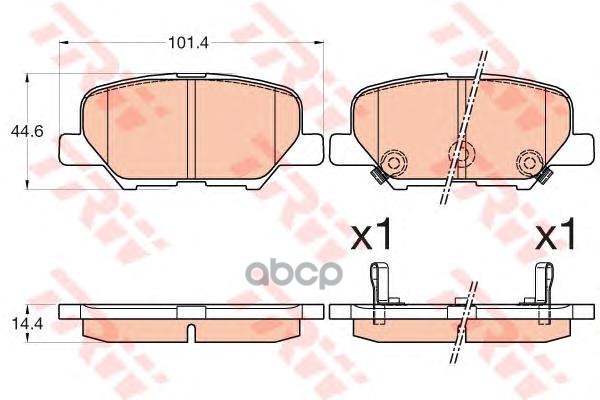 Колодки задние MAZDA 6 (GJ, GH), MITSUBISHI OUTLANDER III GDB3583 TRW арт. GDB3583