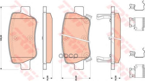 Колодки задние TOYOTA Avensis 2009> TRW GDB4175 TRW арт. GDB4175