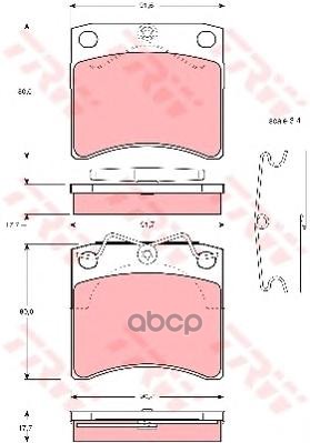 Колодки передние VW T4 квадратные TRW GDB791 TRW арт. GDB791