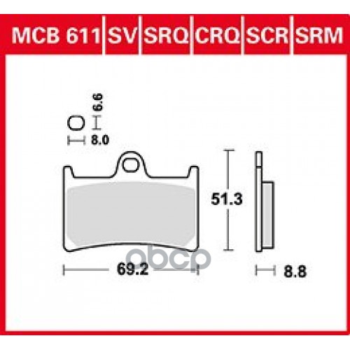 Колодки дисковые MCB611 TRW арт. MCB611