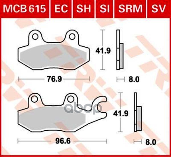 Колодки дисковые MCB615SRM TRW арт. MCB615SRM