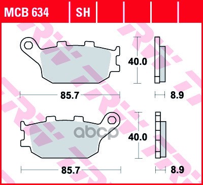 Колодки дисковые MCB634SH TRW арт. MCB634SH