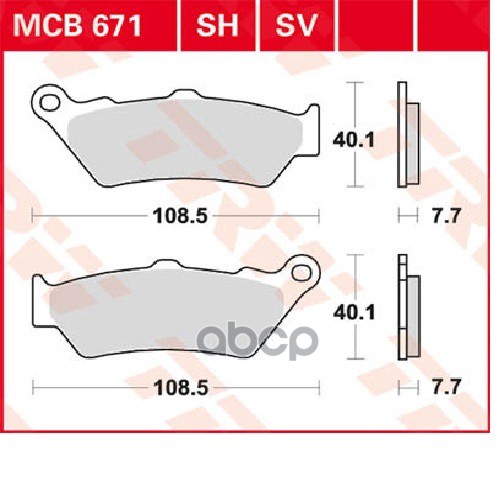 Колодки дисковые MCB671SH TRW арт. MCB671SH