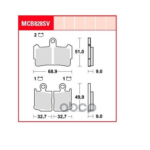 Колодки тормозные дисковые передн Honda: VFR 1200 MCB828SV TRW арт. MCB828SV