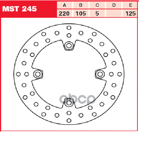 Диск тормозной MST245 TRW арт. MST245