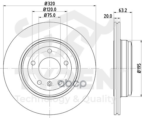 Диск тормозной задний TYREN арт. TYR1010731