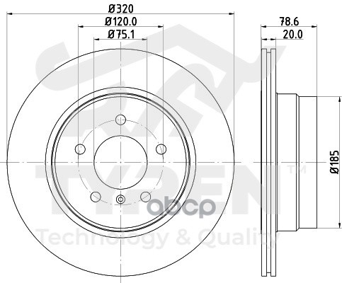 Диск Тормозной Задний TYREN арт. TYR1010871