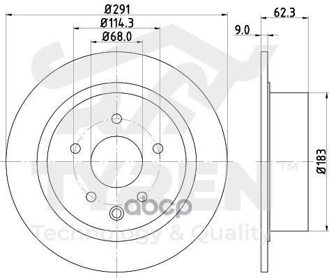 Диск Тормозной | Зад | TYREN арт. TYR1011721