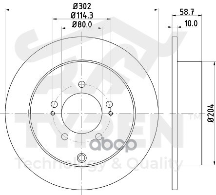 Диск тормозной задний TYREN арт. TYR1013941