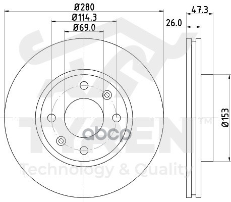 Диск Тормозной Передний TYREN арт. TYR1015631