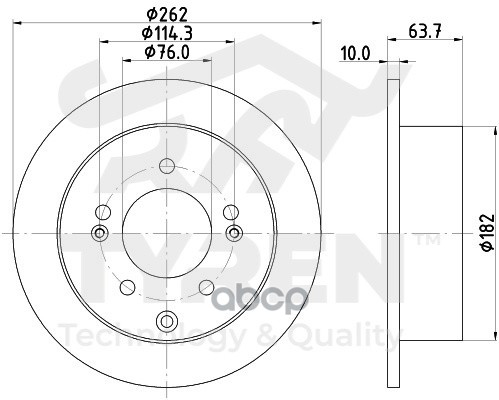 Диск тормозной задний TYREN арт. TYR1016201