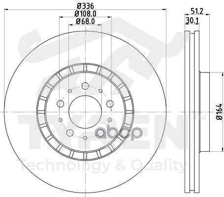 Диск тормозной передний TYREN арт. TYR1020271