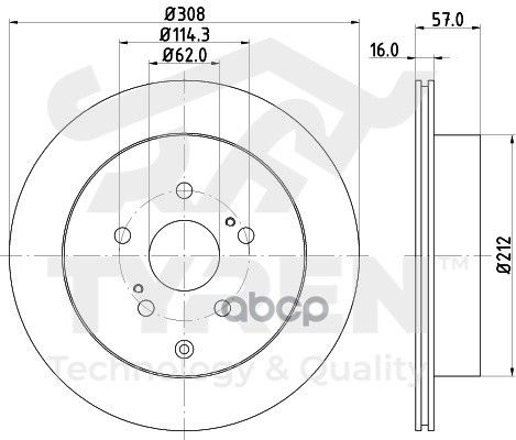 Диск тормозной задний TYREN арт. TYR1020871