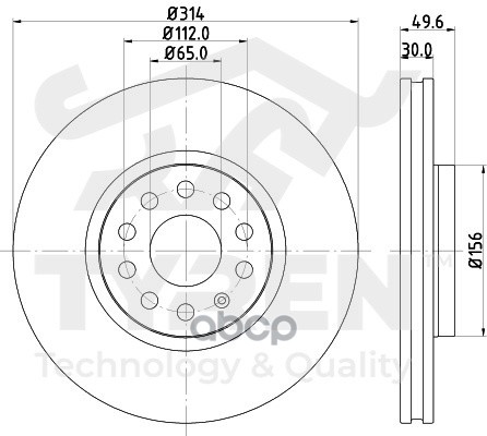 Диск Тормозной Передний TYREN арт. TYR1023381