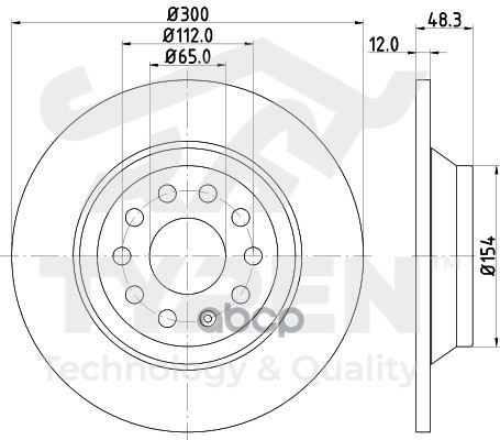 Диск Тормозной Задний TYREN арт. TYR1023501