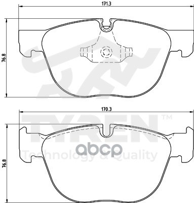 Колодки тормозные дисковые передние TYREN арт. TYR1210701