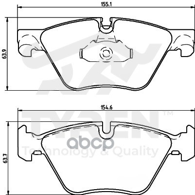 Колодки тормозные дисковые передние TYREN арт. TYR1210831