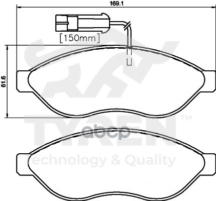 Колодки тормозные дисковые передние TYREN арт. TYR1211551